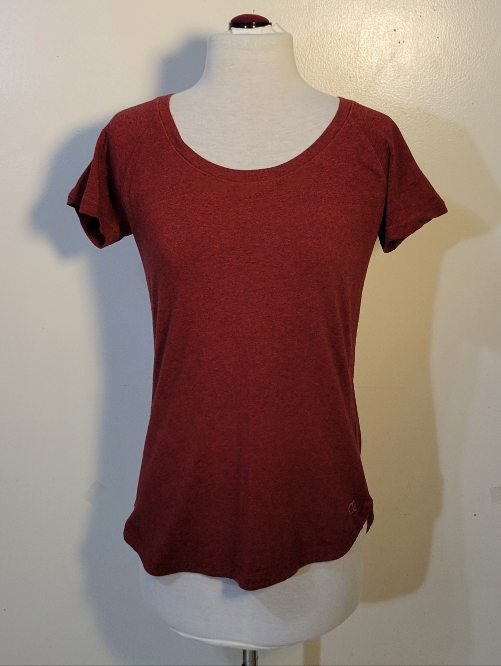 CALIA by Carrie Underwood Short Sleeve Athletic Tee - Burgundy Marled